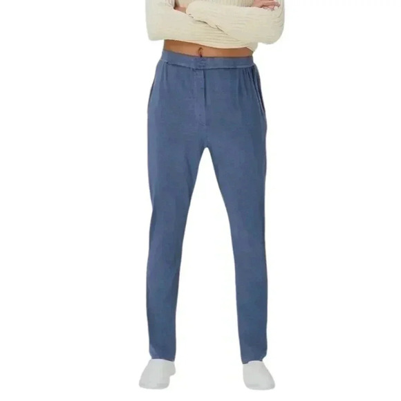 Aritzia Wilfred Free Joggers Linen Washed Blue Relaxed Fit Pull-on Women's Small - Picture 1 of 9